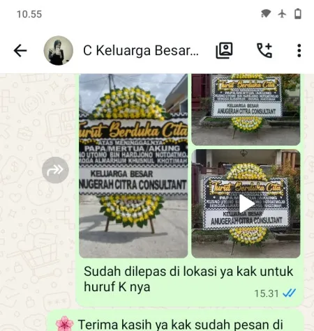 Pengiriman Papan Bunga Duka Lengkong Karya